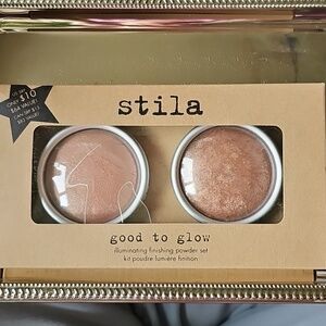 NIB Vintage Stila Good to Glow Finishing Powder Duo - Rose Gold & Bronze